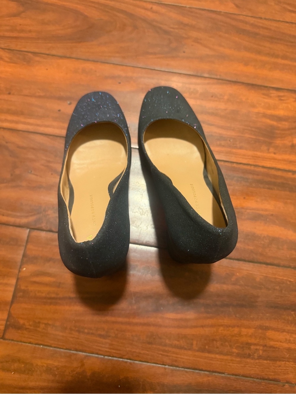 Anthropologie Black Sparkle Block Heel Pumps - Picture 11 of 11